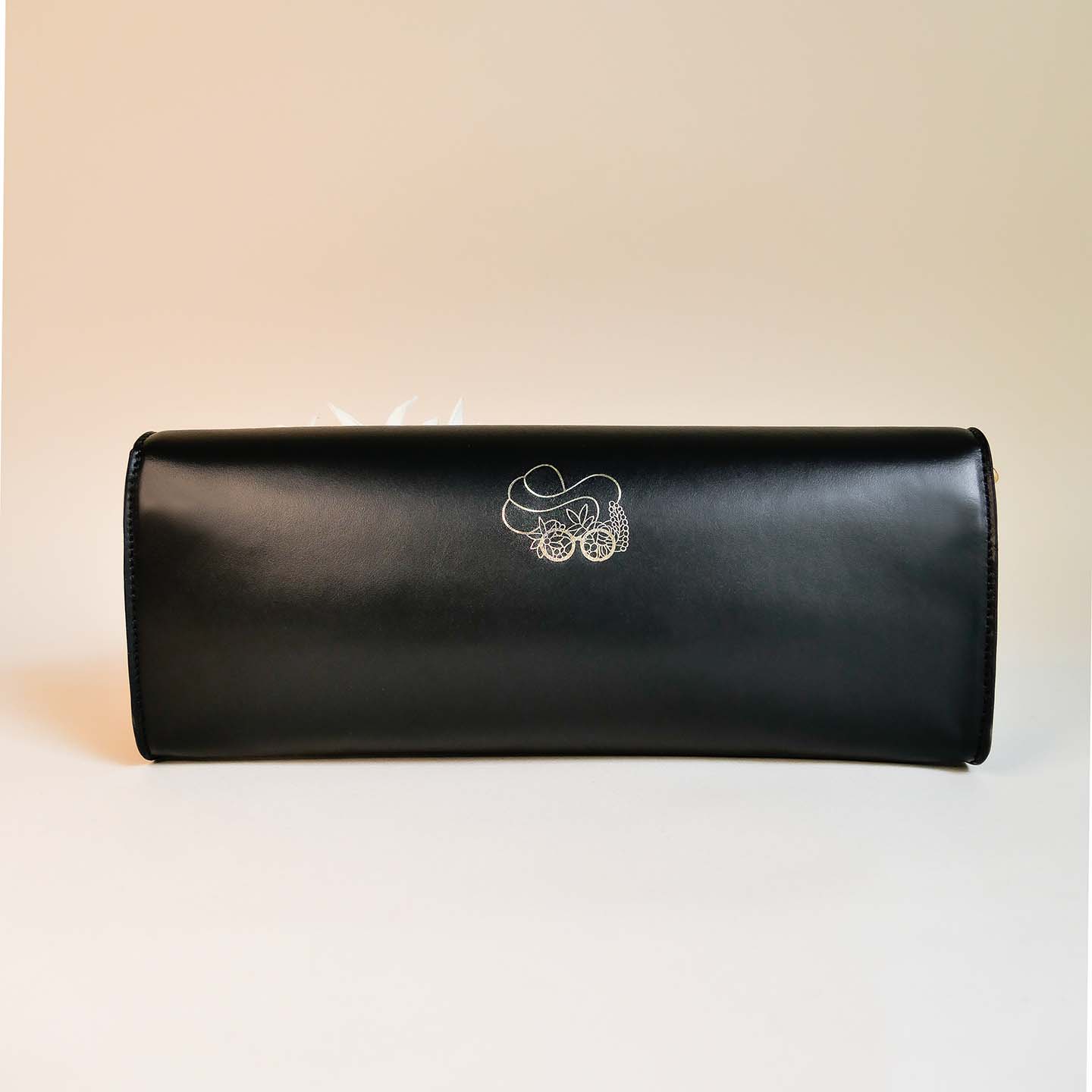 Abendtasche aus Leder schwarz Rückansicht