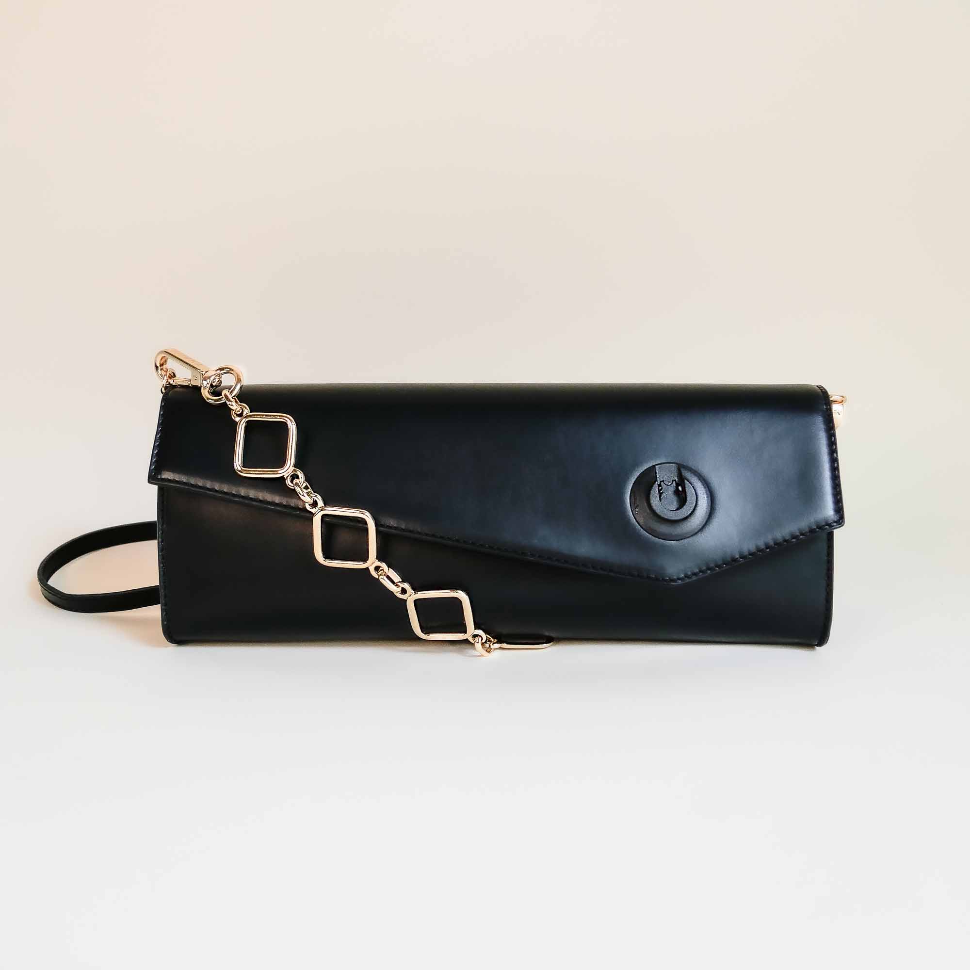 Clutch aus Leder schwarz, Basis von L'antofolie